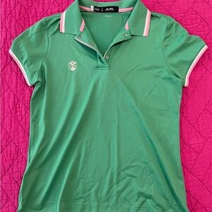 Ralph Lauren Green Polo with Pink Trim